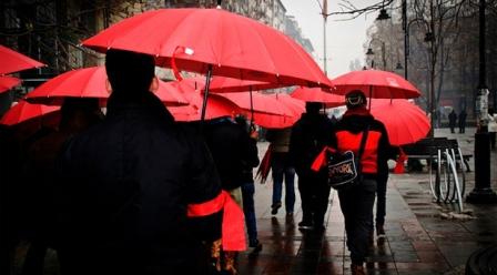 Kırmızı şemsiye seks işçilerinin mücadelesinin sembolü